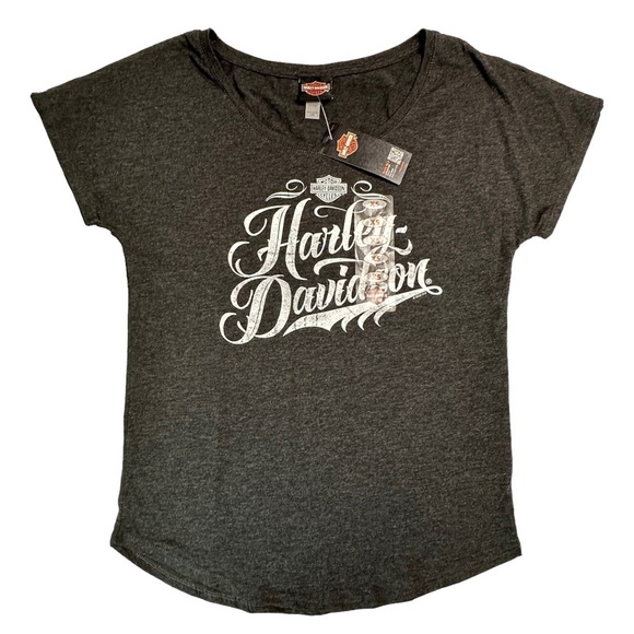 HARLEY Davidson Bar & Shield West Virginia Short Sleeve Tee Dark Gray Sz XS NWT - Picture 1 of 10